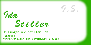 ida stiller business card